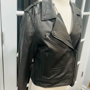 BLANK NYC Charcoal Grey Lambskin Leather Jacket